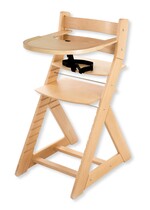 Rastúca stolička ELA buk - s veľkým pultíkom - kresba dreva rôzna